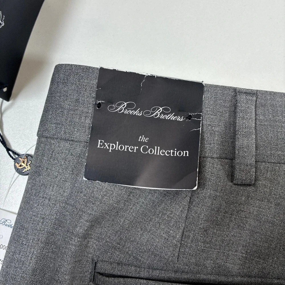 NEW Brooks Brothers Dress Vitale Barberis Canonico Pants 50x30 Gray Wool